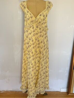 Max Studio Yellow Floral Maxi Dress